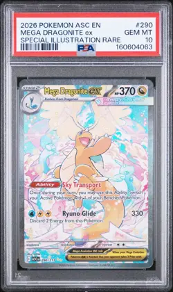 Pokemon Mega Dragonite ex Ascended Heroes Special Illustration Rare #290 PSA 10 - Image 1
