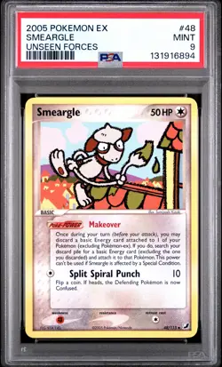 2005 POKEMON EX UNSEEN FORCES #48 SMEARGLE PSA 9 - Image 1