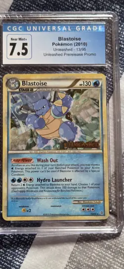 Pokemon 2010 HGSS Unleashed Blastoise Pre-Release Stamped Promo - Image 1