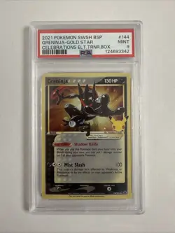 2021 POKEMON SWSH BLACK STAR PROMO #144 GRENINJA-GOLD STAR PSA 9 - Image 1