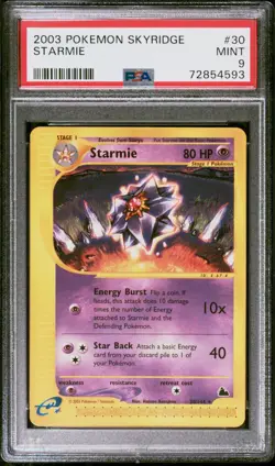 Pokemon Card Starmie 30/144 Skyridge PSA 9 MINT - Image 1