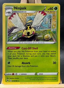 Ninjask Rare Tomokazu Komiya Pokemon TCG SWSH04: Vivid Voltage 014/185 NM - Image 1