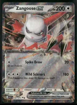 Pokemon Zangoose ex Double Rare 167/217 ASC ME: Ascended Heroes NM - Image 1