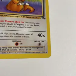 Pokemon TCG Dragonite 19/62 Fossil MP - Image 4