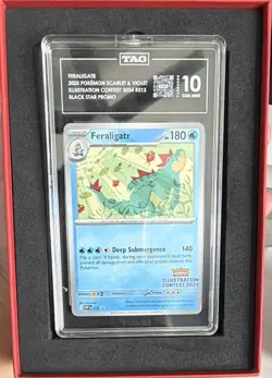 Feraligatr 213 Black Star Promo Holo Illustration Contest 2024 TAG 10 Gem Mint - Image 1