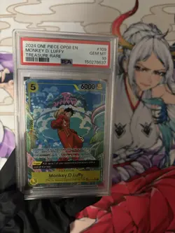 2024 One Piece OP08 EN Treasure Rare #109 Monkey D Luffy PSA 10 GEM MINT - Image 1