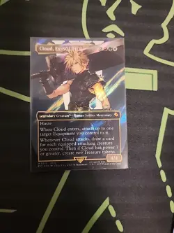 Cloud EX-SOLDIER Magic Gathering Final Fantasy, Borderless, Surge Foil M 0210 - Image 2