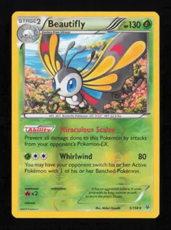 Beautifly 5/108 Holo Rare Roaring Skies Pokemon Reverse Holo Lightly Played - Image 1