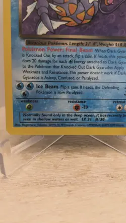 Vintage Pokemon TCG WOTC Dark Gyarados #25/82 Non Holo Team Rocket Rare - LP - Image 3