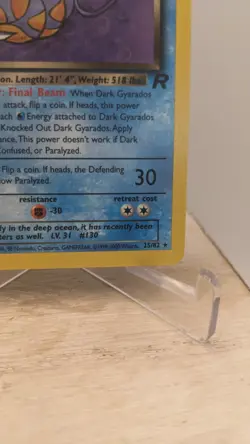 Vintage Pokemon TCG WOTC Dark Gyarados #25/82 Non Holo Team Rocket Rare - LP - Image 4