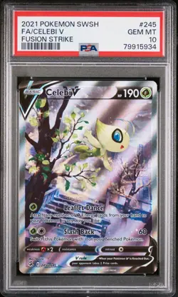 Celebi V Alternate Art Full Art PSA 10 Pokemon Fusion Strike 245/264 - Image 1