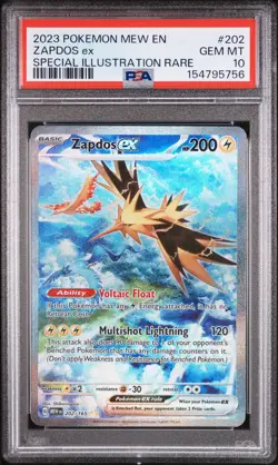 Zapdos Ex Pokemon Mew En-151 202 NM PSA 10 - Image 1