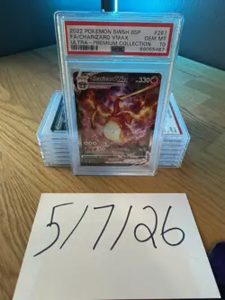 2022 POKEMON SWSH BLACK STAR PROMO #261 FULL ART/CHARIZARD VMAX PSA 10 - Image 1