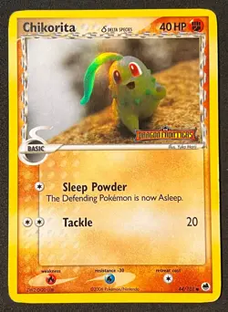 ENG Pokemon Chikorita (Delta Species) 44/101 Dragon Frontiers Reverse Holo DMG - Image 1