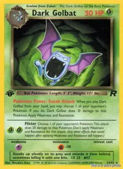 Pokemon Dark Golbat (24) Team Rocket 24/82 1st Edition Rare NM - Image 1