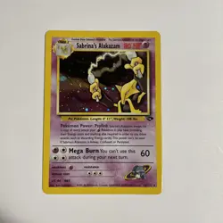 Pokemon Gym Challenge Sabrina’s Alakazam 16/132 Holo Rare MP - Image 1