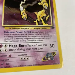 Pokemon Gym Challenge Sabrina’s Alakazam 16/132 Holo Rare MP - Image 2