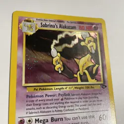 Pokemon Gym Challenge Sabrina’s Alakazam 16/132 Holo Rare MP - Image 3