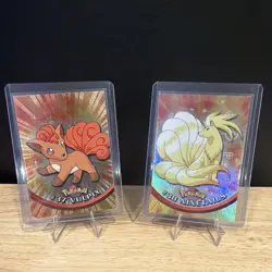Topps Pokemon TV Animation Edition Vulpix #37 Ninetales #38 Lot 2 1999 EN Holo - Image 1
