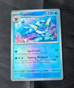 Vaporeon 022/131 Master Ball Pokemon Prismatic Evolutions English Near Mint - Image 1