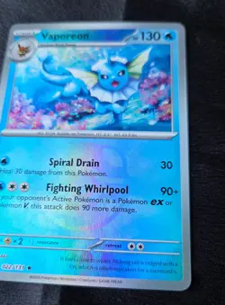 Vaporeon 022/131 Master Ball Pokemon Prismatic Evolutions English Near Mint - Image 2
