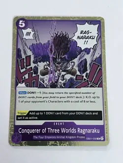 One Piece - Conquerer Of Three Worlds Ragnaraku EB01-039 Rare - NM/M Condition - Image 1