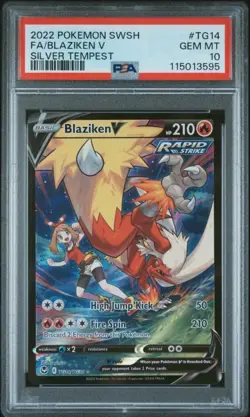Pokemon PSA 10 Blaziken V TG14 Silver Tempest Trainer Gallery 2022 - Image 1