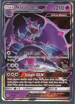 NAGANADEL GX #56/131-FORBIDDEN LIGHT Pokemon Card- HOLO-MINT - Image 1