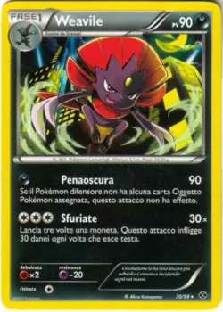 Pokemon carta Weavile 70/99 Rara in Italiano Usata Card ✿ - Image 1