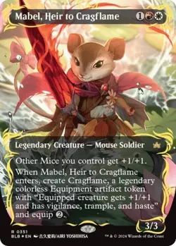 Mabel, Heir to Cragflame (Borderless) (Raised Foil) -Foil Near Mint MTG - Image 1
