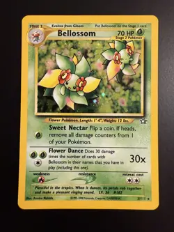 Pokemon TCG Vintage Bellosom Neo Genesis Holo Rare Unlimited Card 3/111 - Image 1