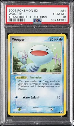 2004 POKEMON EX TEAM ROCKET RETURNS #81 WOOPER PSA 10 - Image 1