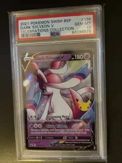 Pokemon TCG 2021 DARK SYLVEON V Celebrations SWSH134 BSP PSA 10 GEM MINT - Image 1