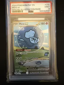 2024 Pokemon PAF en Mew EX Sir #232 PSA 9 Mint Bubble Mew - Image 1