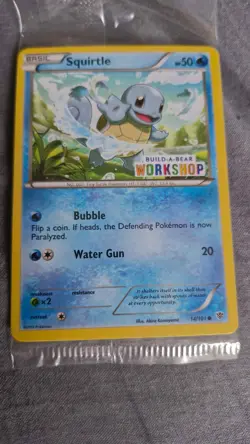 BUILD A BEAR SQUIRTLE POKEMON CARD Pokemon Brand New And Sealed Branded 14/101 - Image 1