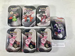 (LOT OF 7) Pokemon TCG SV10.5 Black Bolt & White Flare Mini Tins NEW SEALED! - Image 1