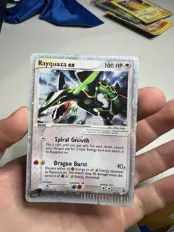SWIRL 2003 Pokemon EX Dragon Rayquaza EX Holo Foil Rare 97/97 Vintage Original - Image 3