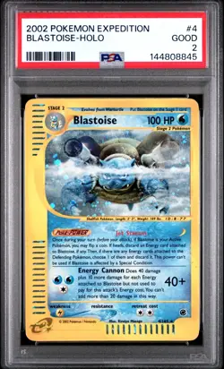 SWIRL PSA 2 2002 Expedition Blastoise Holo Foil 4/165 WOTC E-Reader Pokemon - Image 1