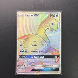 Pokemon TCG Lapras GX Holo Secret Rare Card Sun & Moon Base Set 151/149 HP - Image 1