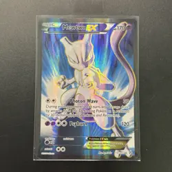 Pokemon TCG Mewtwo EX Holo Full Art Ultra Rare Card 157/162 Damaged Crease - Image 1