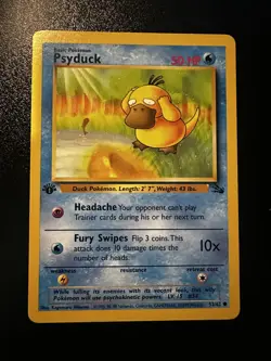 Pokemon Card 1st Edition Fossil Psyduck 53/62. - Image 1