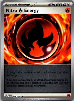 Nitro R Energy 086/086 Holo Rare ME04: Chaos Rising Pokemon Reverse Holo NM - Image 1