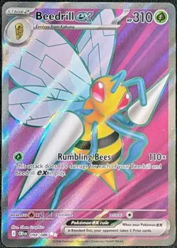 Beedrill ex 098/086 Me04 Chaos Rising Holo Ultra Rare Pokemon Card NM - Image 1