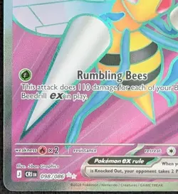 Beedrill ex 098/086 Me04 Chaos Rising Holo Ultra Rare Pokemon Card NM - Image 3