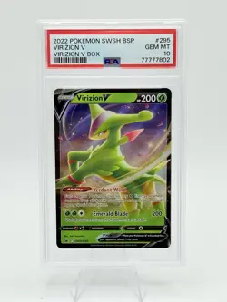 PSA 10 Pokemon - Virizion V - Sword and Shield Black Star Promo SWSH295 Low Pop - Image 1