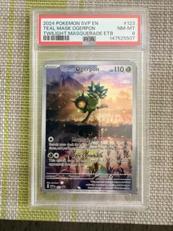 Pokemon TCG Teal Mask Ogerpon BLACK STAR PROMO PSA 8 - Image 1