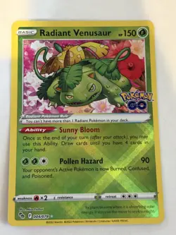 Radiant Venusaur 004/078 Radiant Rare Pokemon GO Pokemon Near Mint - Image 1