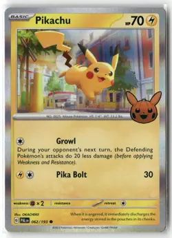 PIKACHU 062/193 HOLO TRICK OR TRADE BOOSTER 2023 POKEMON NEAR MINT - Image 1