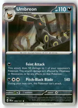 UMBREON 059/131 HOLO RARE PRISMATIC EVOLUTIONS POKEMON HOLO NEAR MINT - Image 1