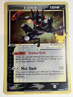Pokemon TCG Greninja Gold Star SWSH144 - Celebrations Black Star Promo - Image 1